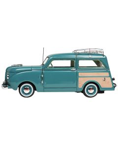 1949 Crosley Station Wagon Medium Blue with Roof Rack and Light Blue Interior Limited Edition to 240 pieces Worldwide 1/43 Model Car by Goldvarg Collection