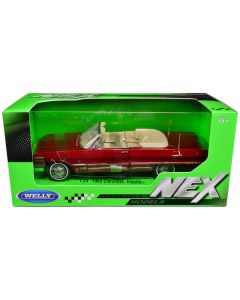 1963 Chevrolet Impala Convertible Red Metallic "NEX Models" 1/24 Diecast Model Car by Welly