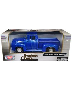 1956 Ford F-100 Pickup Truck Blue Metallic "American Classics" Series 1/24 Diecast Model Car by Motormax