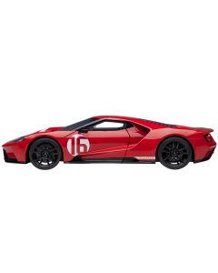 Ford GT Heritage Edition #16 "Alan Mann" Red Metallic with Gold Stripes 1/18 Model Car by Autoart