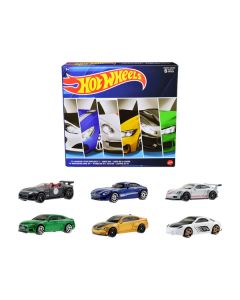 "European Theme" 6 piece Set Diecast Model Cars by Hot Wheels