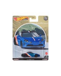 Alpine A110 Blue Metallic and Black with Graphics "Auto Strasse" Series Diecast Model Car by Hot Wheels