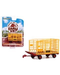 Bale Throw Wagon Yellow and Red "Down on the Farm" Series 7 1/64 Diecast Model by Greenlight