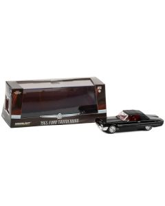 1965 Ford Thunderbird Convertible (Top-Up) Raven Black with Red Interior 1/43 Diecast Model Car by Greenlight