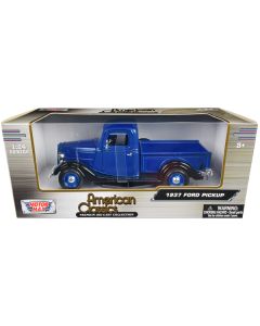 1937 Ford Pickup Truck Blue Metallic and Black "American Classics" 1/24 Diecast Model Car by Motormax