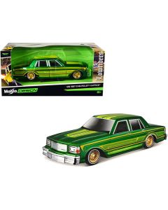 1987 Chevrolet Caprice Green Metallic with Graphics "Lowriders" "Classic Muscle" Series 1/26 Diecast Model Car by Maisto