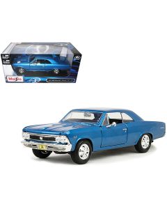 1966 Chevrolet Chevelle SS 396 Blue Metallic 1/24 Diecast Model Car by Maisto