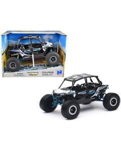 Polaris RZR XP 4 Turbo EPS Sport UTV White with Graphics and Black Top "Xtreme Off-Road" Series 1/18 Diecast Model by New Ray