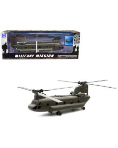 Boeing CH-47 Chinook Aircraft "United States Army" Olive Drab "Military Mission" Series 1/60 Diecast Model by New Ray