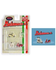 "Motomania 6" 4 piece Diecast Figure Set (2 Figures 2 Scooters) Limited Edition to 4800 pieces Worldwide 1/64 Scale Models by American Diorama