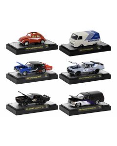 "Detroit Muscle" Set of 6 Cars IN DISPLAY CASES Release 66 Limited Edition 1/64 Diecast Model Cars by M2 Machines