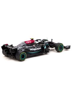 Mercedes-AMG F1 W12 E Performance #77 Valtteri Bottas Winner Formula One F1 Turkish GP (2021) with Number Board "Global64" Series 1/64 Diecast Model Car by Tarmac Works