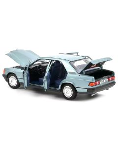 1984 Mercedes-Benz 190 E Light Blue Metallic with Blue Interior 1/18 Diecast Model Car by Norev