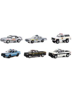 "Hot Pursuit" Set of 6 Police Cars Series 44 1/64 Diecast Model Cars by Greenlight