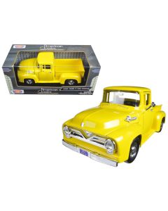 1955 Ford F-100 Pickup Truck Yellow 1/24 Diecast Model Car by Motormax