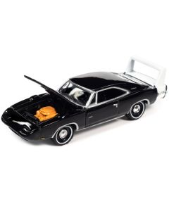 1969 Dodge Charger Daytona Black with White Tail Stripe "MCACN (Muscle Car and Corvette Nationals)" Limited Edition to 4236 pieces Worldwide "Muscle Cars USA" Series 1/64 Diecast Model Car by Johnny Lightning