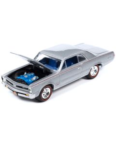 1965 Pontiac GTO Bluemist Slate Metallic with Red Stripes and Blue Interior "MCACN (Muscle Car and Corvette Nationals)" Limited Edition to 4140 pieces Worldwide "Muscle Cars USA" Series 1/64 Diecast Model Car by Johnny Lightning