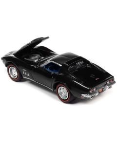 1969 Chevrolet Corvette 427 Tuxedo Black with Blue Interior "MCACN (Muscle Car and Corvette Nationals)" Limited Edition to 4212 pieces Worldwide "Muscle Cars USA" Series 1/64 Diecast Model Car by Johnny Lightning