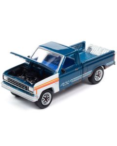 1984 Ford Ranger 4x4 Pickup Truck Medium Brite Blue Metallic with Mismatched Panels "Project in Progress" Limited Edition to 4908 pieces Worldwide "Street Freaks" Series 1/64 Diecast Model Car by Johnny Lightning