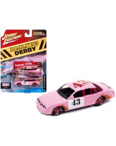 1997 Ford Crown Victoria #43 Faded Demo Derby Pink "Demolition Derby" Limited Edition to 3900 pieces Worldwide "Street Freaks" Series 1/64 Diecast Model Car by Johnny Lightning