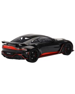 Aston Martin V12 Vantage RHD (Right Hand Drive) Jet Black with Red Accents 1/18 Model Car by Top Speed