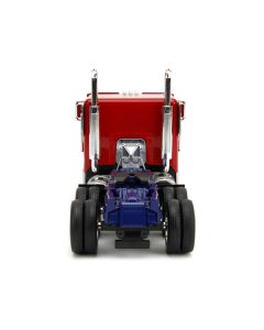 Optimus Prime Tractor Truck Red and Blue with Silver Stripes "Transformers: Rise of the Beasts" (2023) Movie "Hollywood Rides" Series Diecast Model Car by Jada