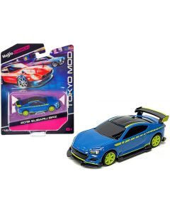 2019 Subaru BRZ Blue with Black Top and Bright Green Accents "Tokyo Mod" "Maisto Design" Series 1/64 Diecast Model Car by Maisto