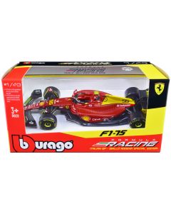 Ferrari F1-75 #55 Carlos Sainz "Giallo Modena" Formula One F1 Italian GP (2022) "Formula Racing" Series 1/43 Diecast Model Car by Bburago