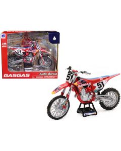 GasGas MC 450F Motorcycle #51 Justin Barcia "GasGas Factory Racing - Red Bull" 1/12 Diecast Model by New Ray