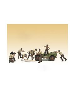 "4X4 Mechanic" 8 piece Figure Set for 1/18 scale models by American Diorama