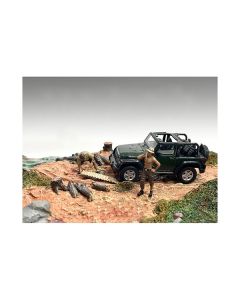 "4X4 Mechanics" 2 Piece Diecast Figure Set 1 for 1/43 Scale Models by American Diorama