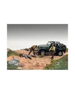 "4X4 Mechanics" 2 Piece Diecast Figure Set 2 for 1/43 Scale Models by American Diorama