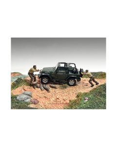 "4X4 Mechanics" 2 Piece Diecast Figure Set 3 for 1/43 Scale Models by American Diorama