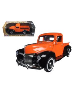 1940 Ford Pickup Truck Orange "Timeless Classics" 1/18 Diecast Model Car by Motormax