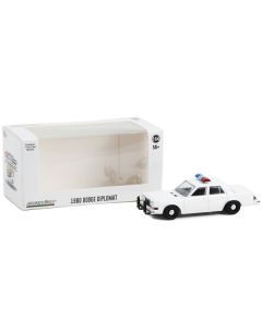 1980-1989 Dodge Diplomat Police Unmarked White with Light Bar "Hot Pursuit" "Hobby Exclusive" Series 1/64 Diecast Model Car by Greenlight