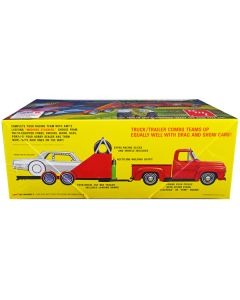 Skill 2 Model 1953 Ford Pickup Truck with "Modified Stocker" Hauler "Gulf Oil" 1/25 Scale Model by AMT