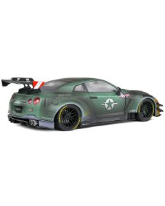 2022 Nissan GT-R (R35) RHD (Right Hand Drive) Liberty Walk 2.0 Body Kit "Army Fighter" "Competition" Series 1/18 Diecast Model Car by Solido