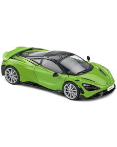 2020 McLaren 765 LT Lime Green Metallic and Black 1/43 Diecast Model Car by Solido