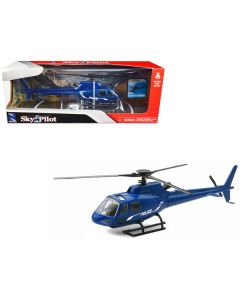 Eurocopter AS350 Helicopter Blue Metallic "Police" "Sky Pilot" Series 1/43 Diecast Model by New Ray