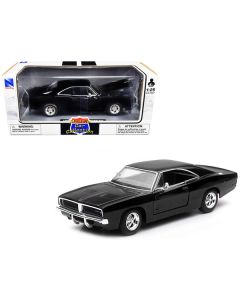 1969 Dodge Charger R/T Black "Muscle Car Collection" 1/25 Diecast Model Car by New Ray