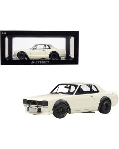 1972 Nissan Skyline GT-R (KPGC-10) Racing White "Millennium" 1/18 Diecast Model Car by Autoart