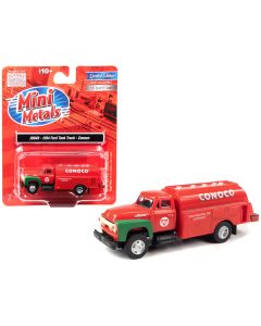 1954 Ford Tanker Truck Red and Green "Conoco" 1/87 (HO) Scale Model by Classic Metal Works