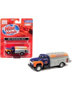 1954 Ford Tanker Truck Dark Blue and Orange "Union 76" 1/87 (HO) Scale Model by Classic Metal Works