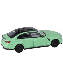 BMW M3 (G80) Mint Green with Black Top 1/64 Diecast Model Car by Paragon Models