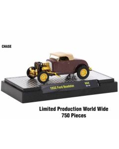 "Auto Meets" Set of 6 Cars IN DISPLAY CASES Release 68 Limited Edition 1/64 Diecast Model Cars by M2 Machines