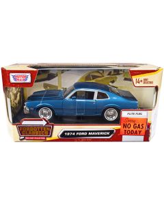 1974 Ford Maverick Blue Metallic "Forgotten Classics" Series 1/24 Diecast Model Car by Motormax