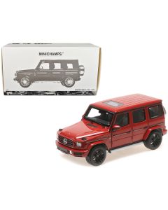 2020 Mercedes-Benz AMG G-Class Red with Sunroof 1/18 Diecast Model Car by Minichamps