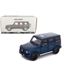 2020 Mercedes-Benz AMG G-Class Blue Metallic with Sunroof 1/18 Diecast Model Car by Minichamps