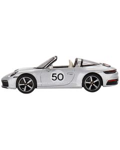 Porsche 911 Targa 4S #50 GT Silver Metallic "Heritage Design Edition" Limited Edition to 2400 pieces Worldwide 1/64 Diecast Model Car by Mini GT