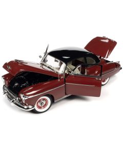 1950 Oldsmobile Rocket 88 Chariot Red with Black Top and Red and White Interior "American Muscle" Series 1/18 Diecast Model Car by Auto World